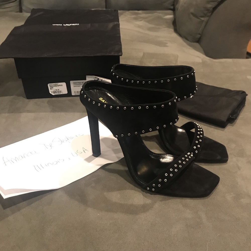 Saint Laurent Mica 105mm Mules(38.5)